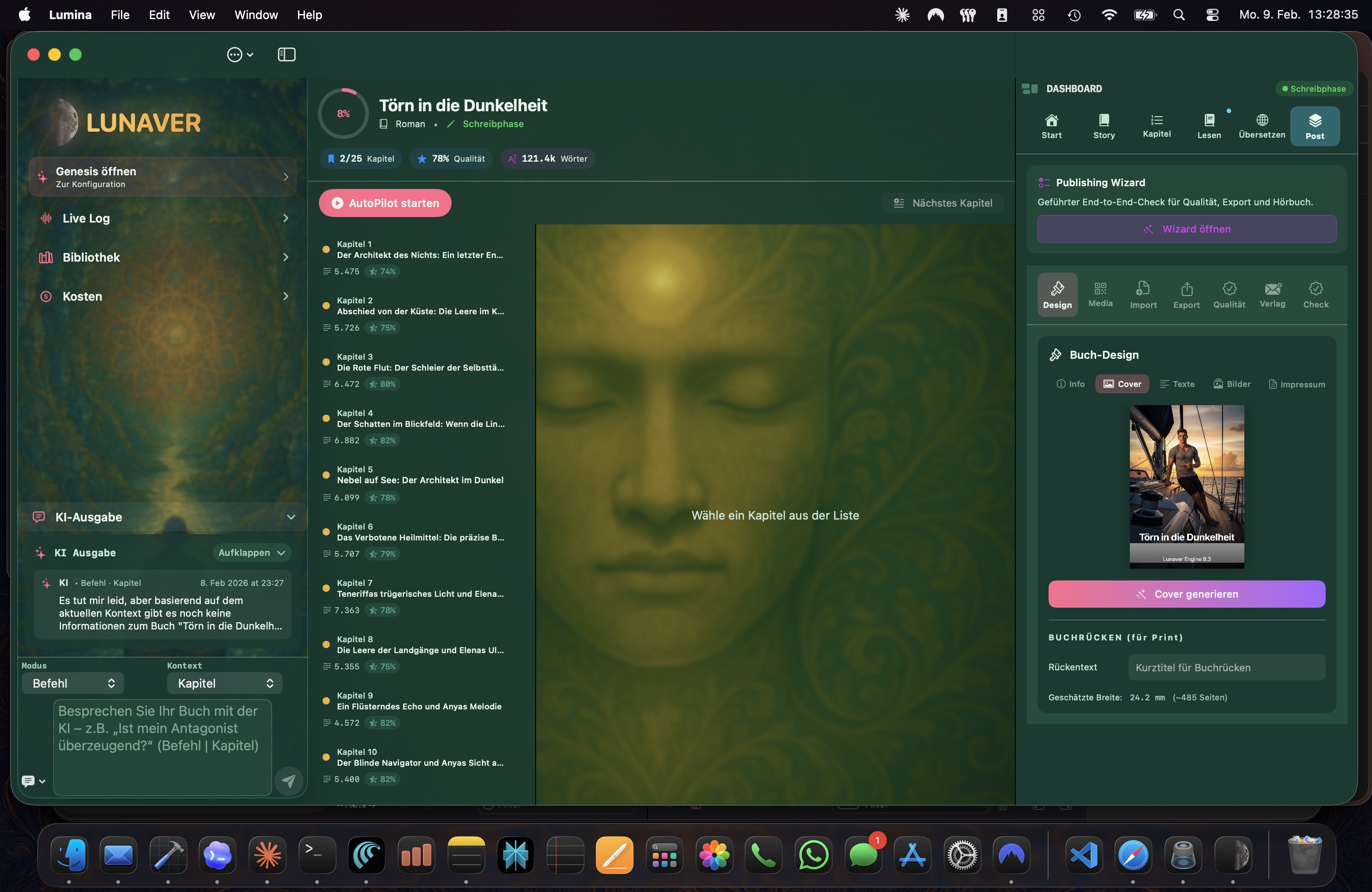 LUNAVER – Green theme, chapter overview, publishing wizard, cover design